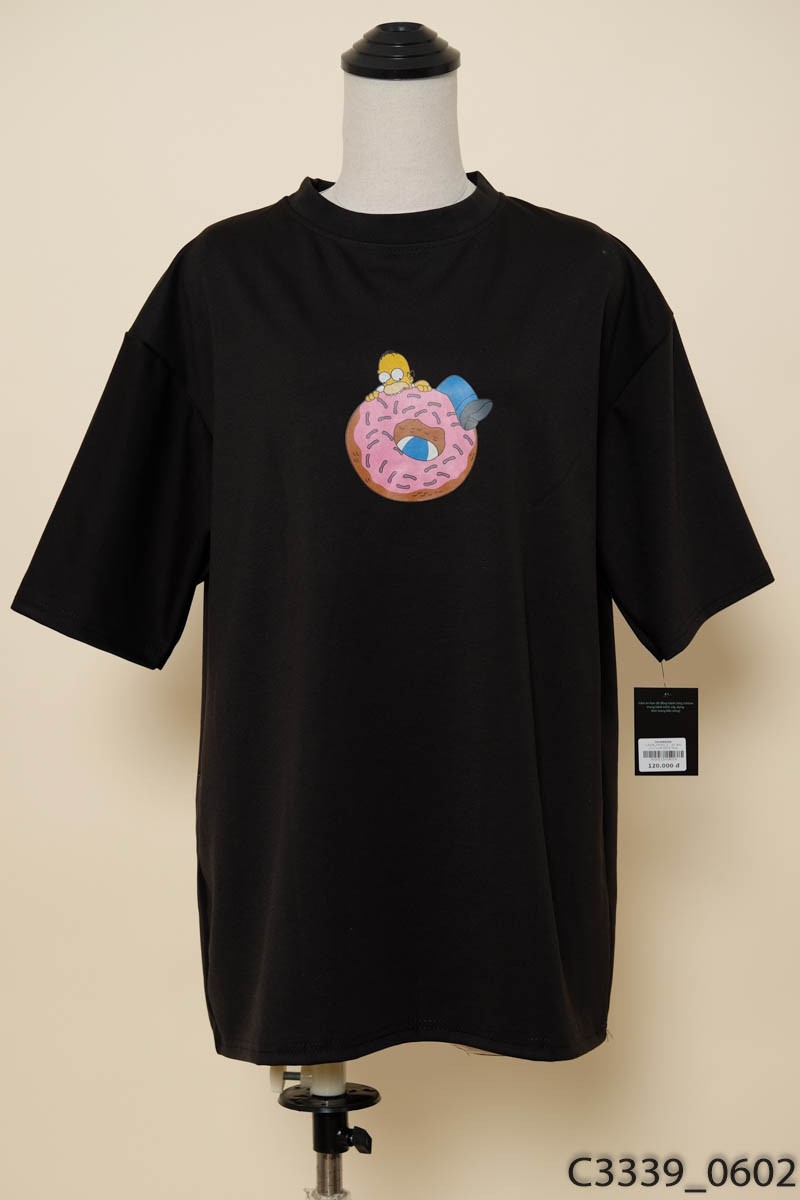 Áo đen chữ xanh hồng New Tags
