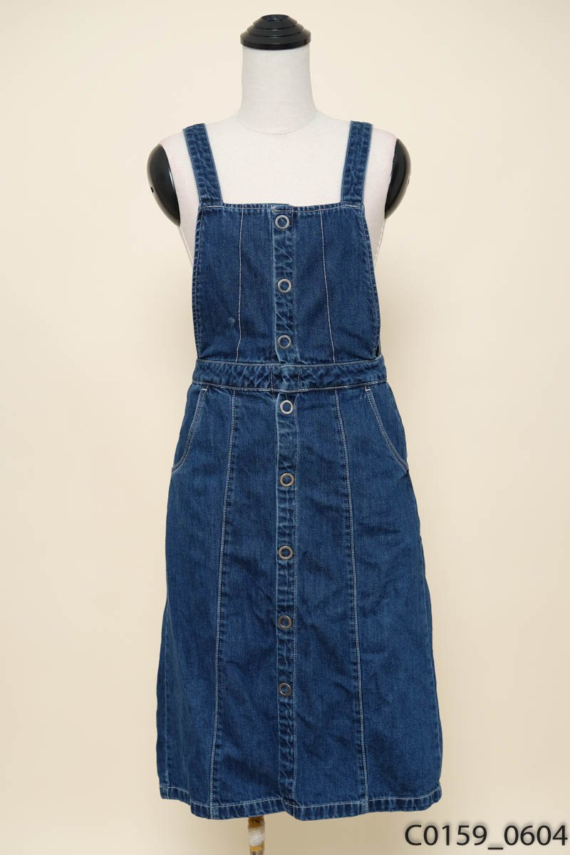 Đầm yếm jeans xanh