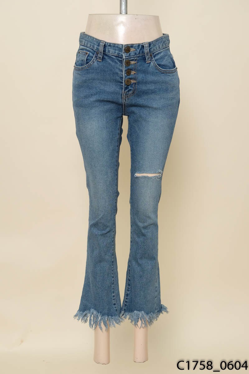 Quần jeans ống tua dua