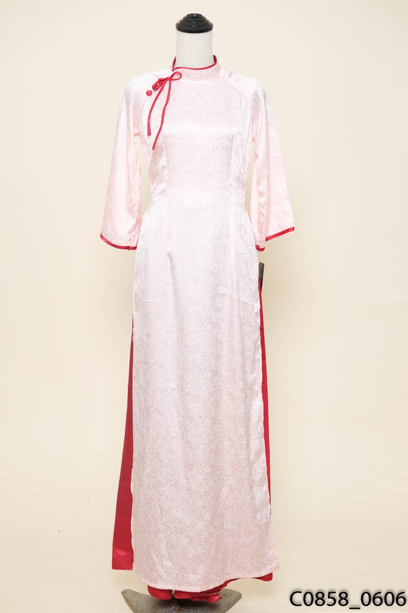 Set áo dài hồng