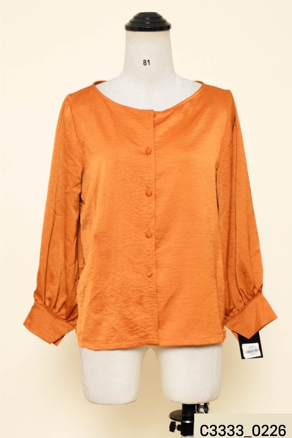 LALIN-Áo lụa cam