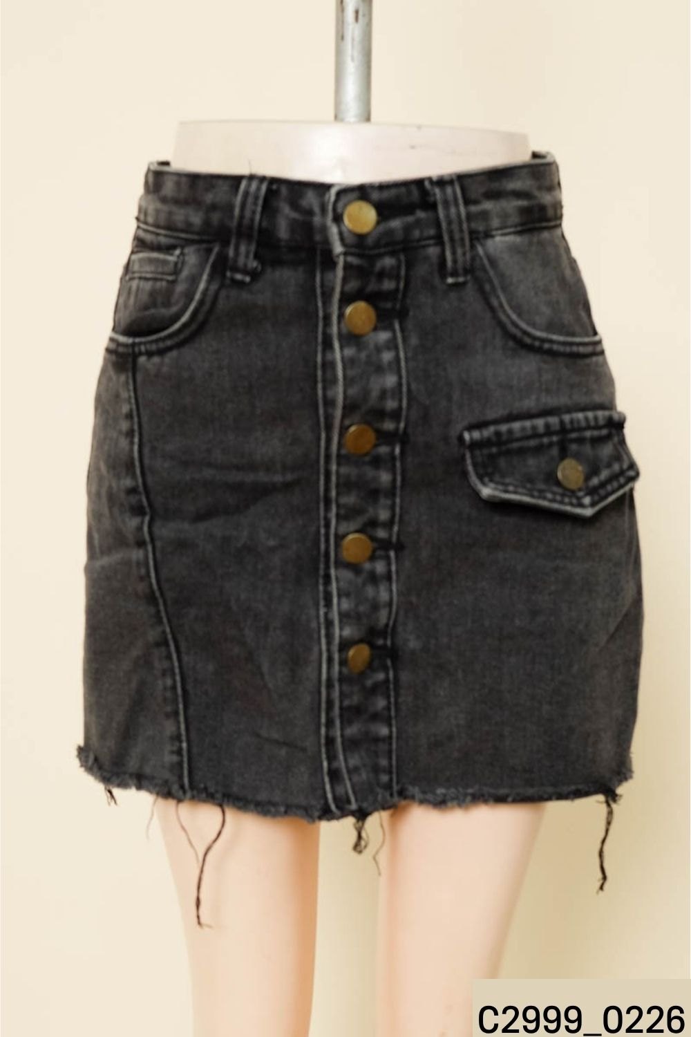 Chân váy jeans đen