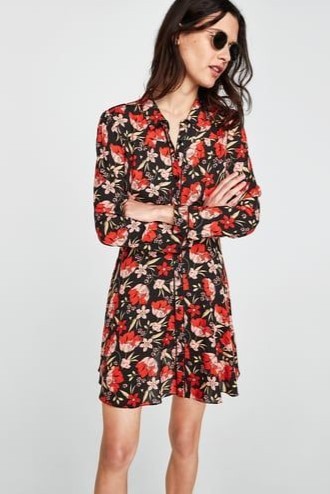 Đầm đen hoa Zara
