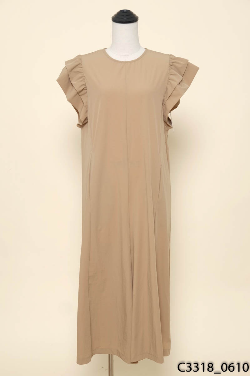 Jumpsuit nâu viền bèo