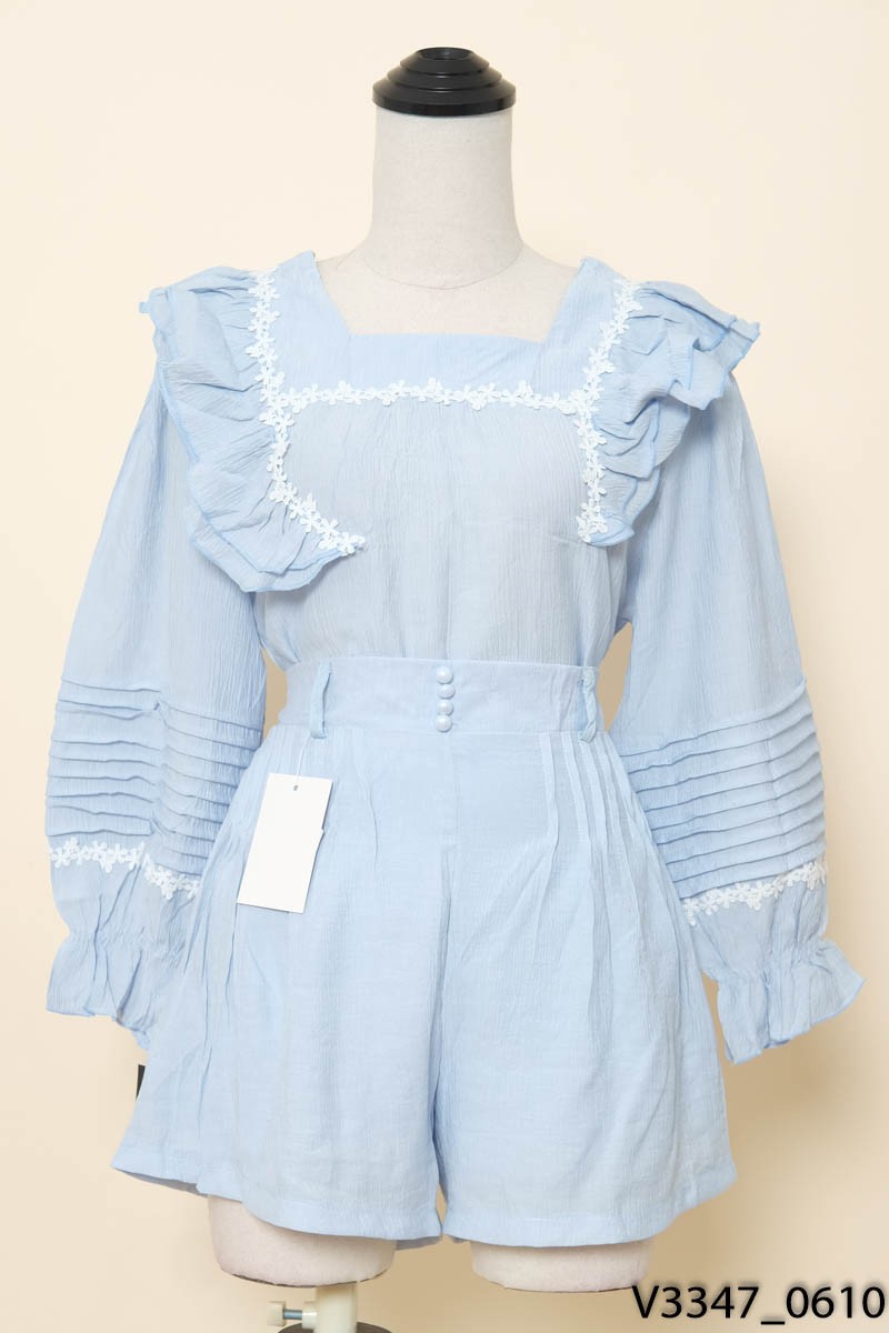 Set áo babydoll xanh + quần short New Tags
