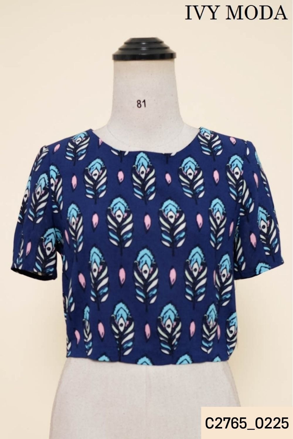 Áo xanh than họa tiết Ivy Moda