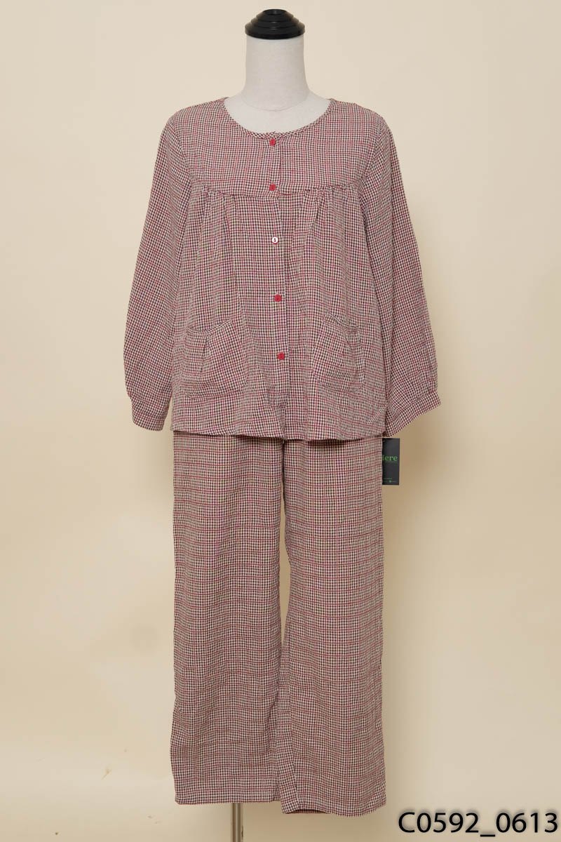 Set pijama caro sọc đỏ