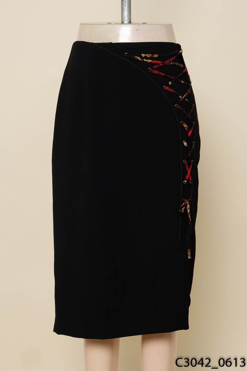 KB FASHION- Chân váy đen đan dây