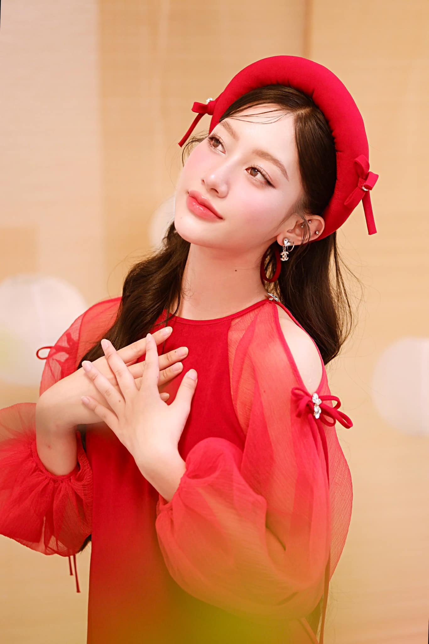 EL.REVER- Set áo dài đỏ