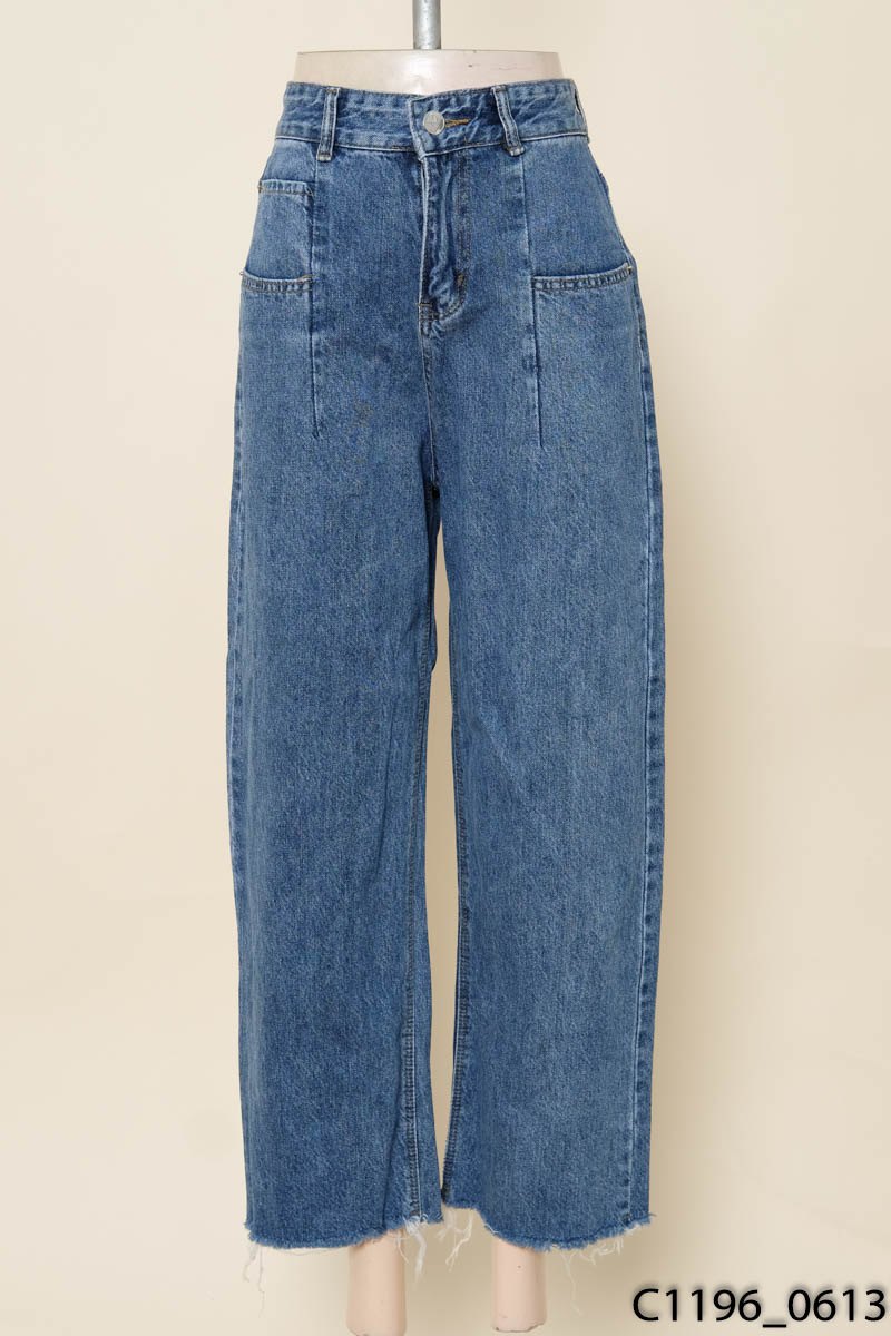 Quần jeans tua dua ống