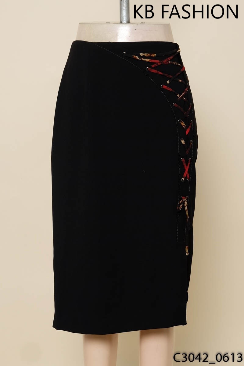 KB FASHION- Chân váy đen đan dây
