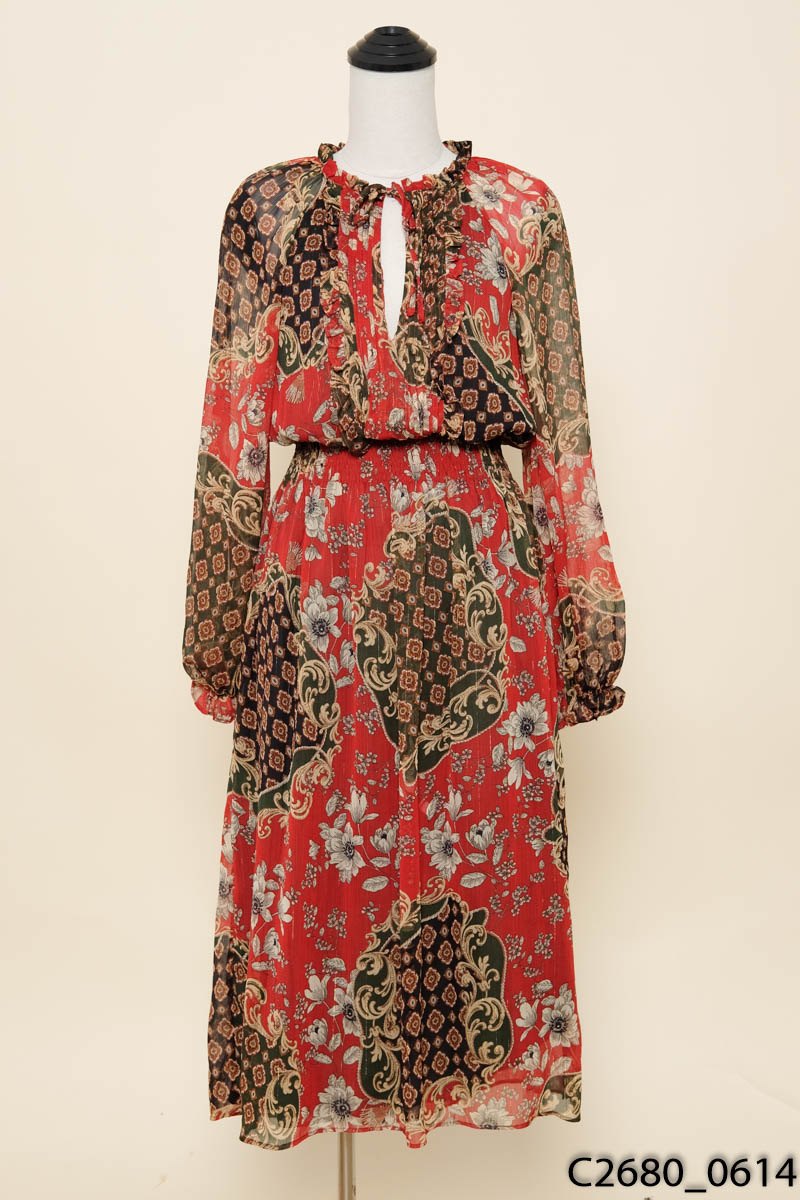 Đầm đỏ hoa Zara