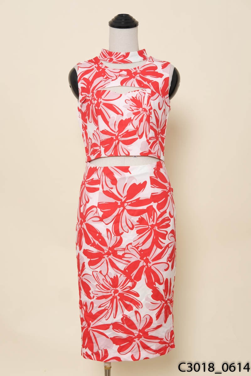 Đầm hoa đỏ New Tags