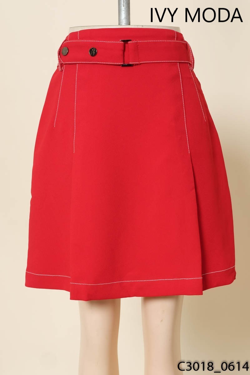 Chân váy đỏ kèm đai Ivy Moda New Tags