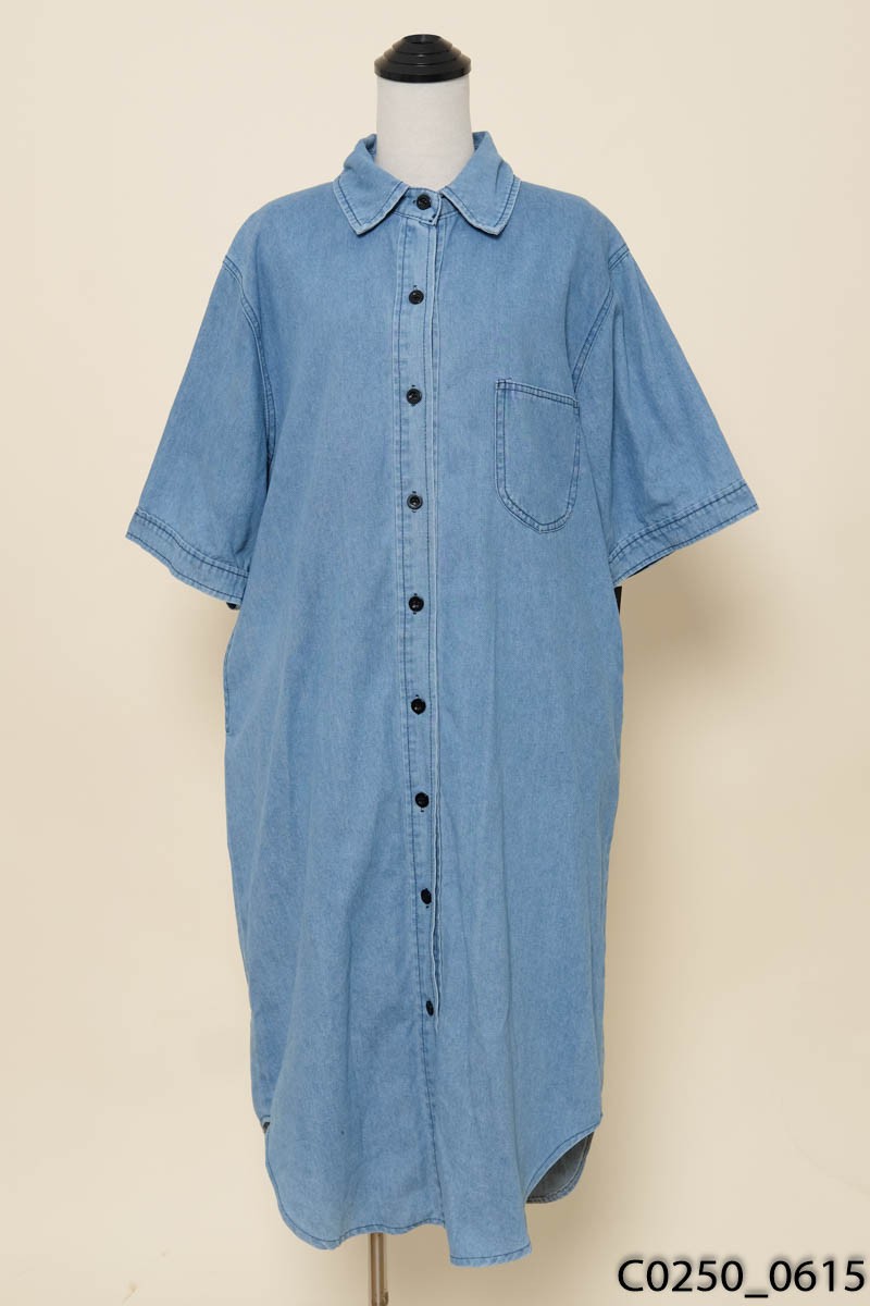 Đầm jeans xanh khuy đen