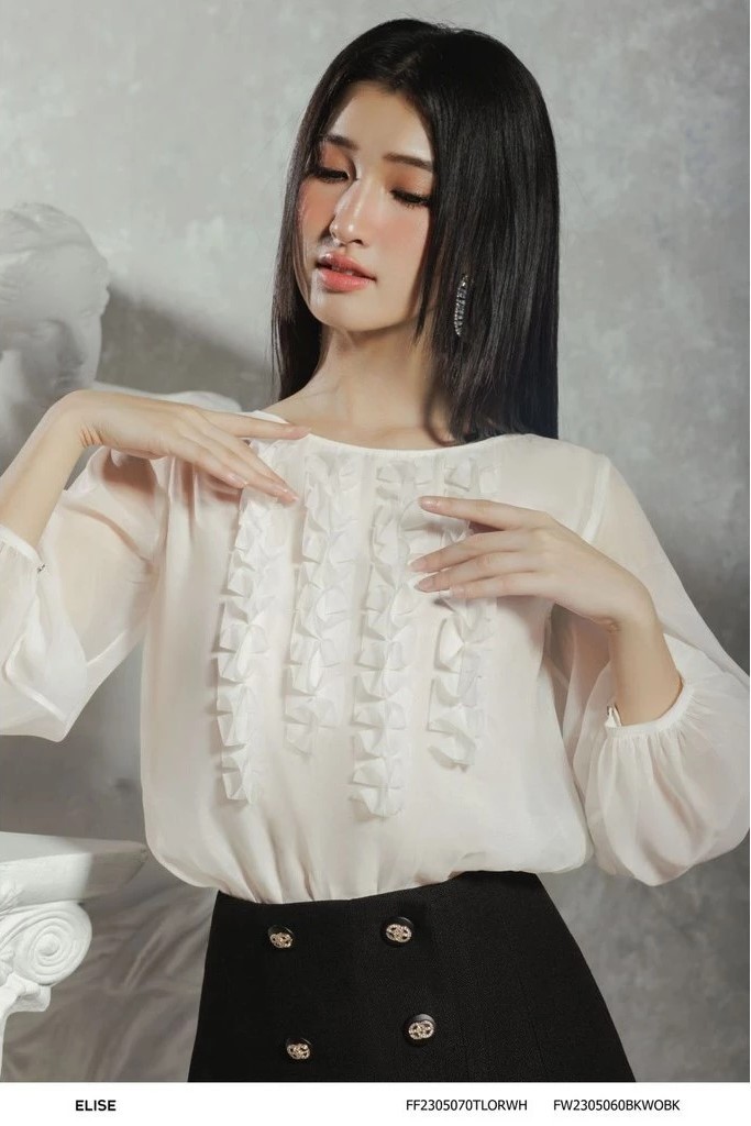 Áo voan trắng Elise