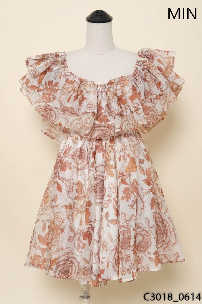 MIN BOUTIQUE- Đầm họa tiết nâu New Tags