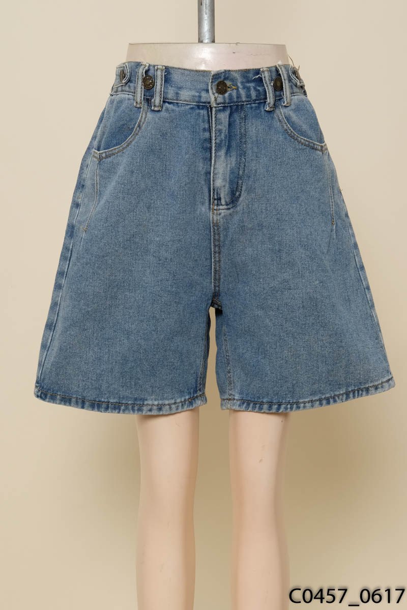 Quần jeans xanh cạp chun