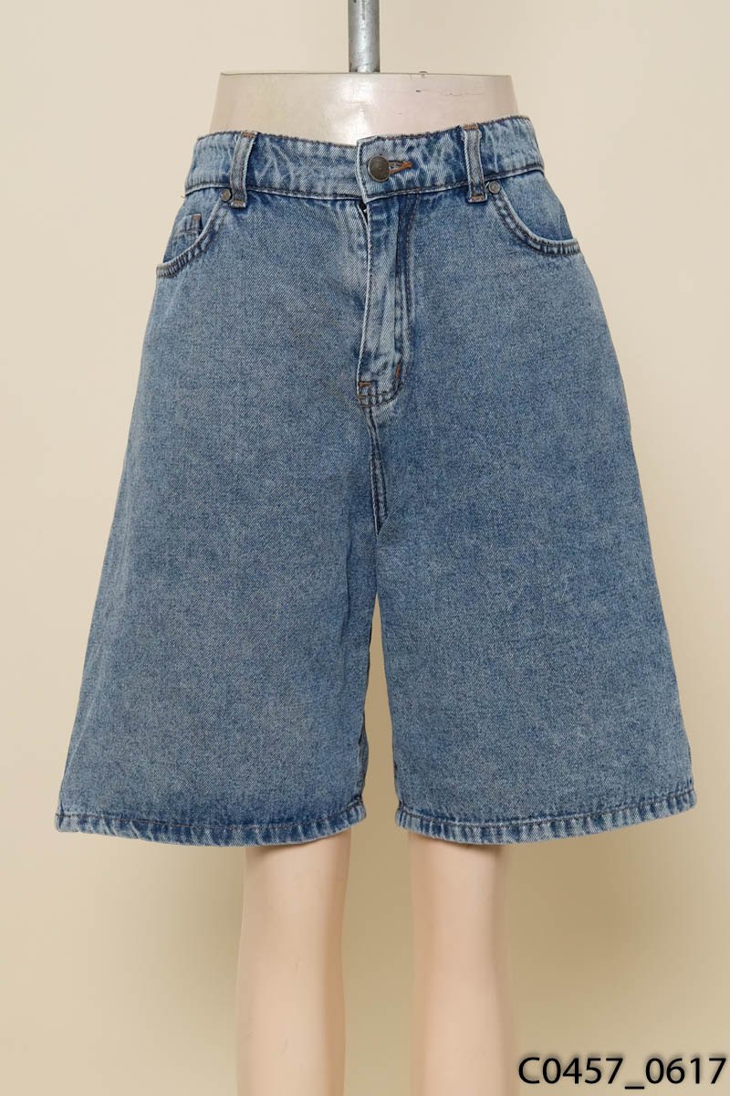 Quần ngố jeans xanh phai