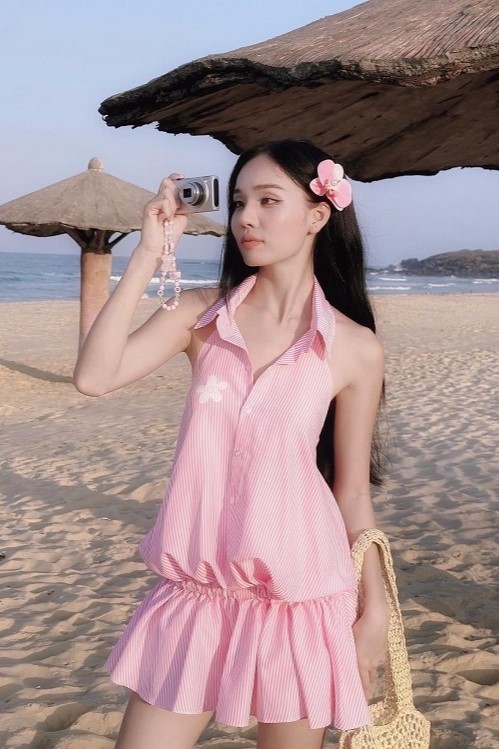 AGUJA- Set sọc hồng New Tags