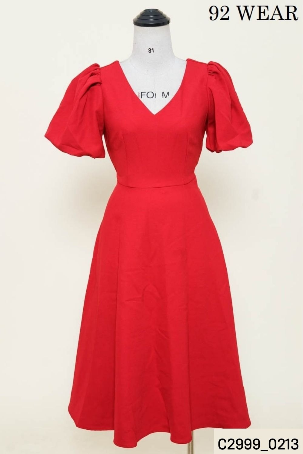 Đầm đỏ tay bồng 92 Wear