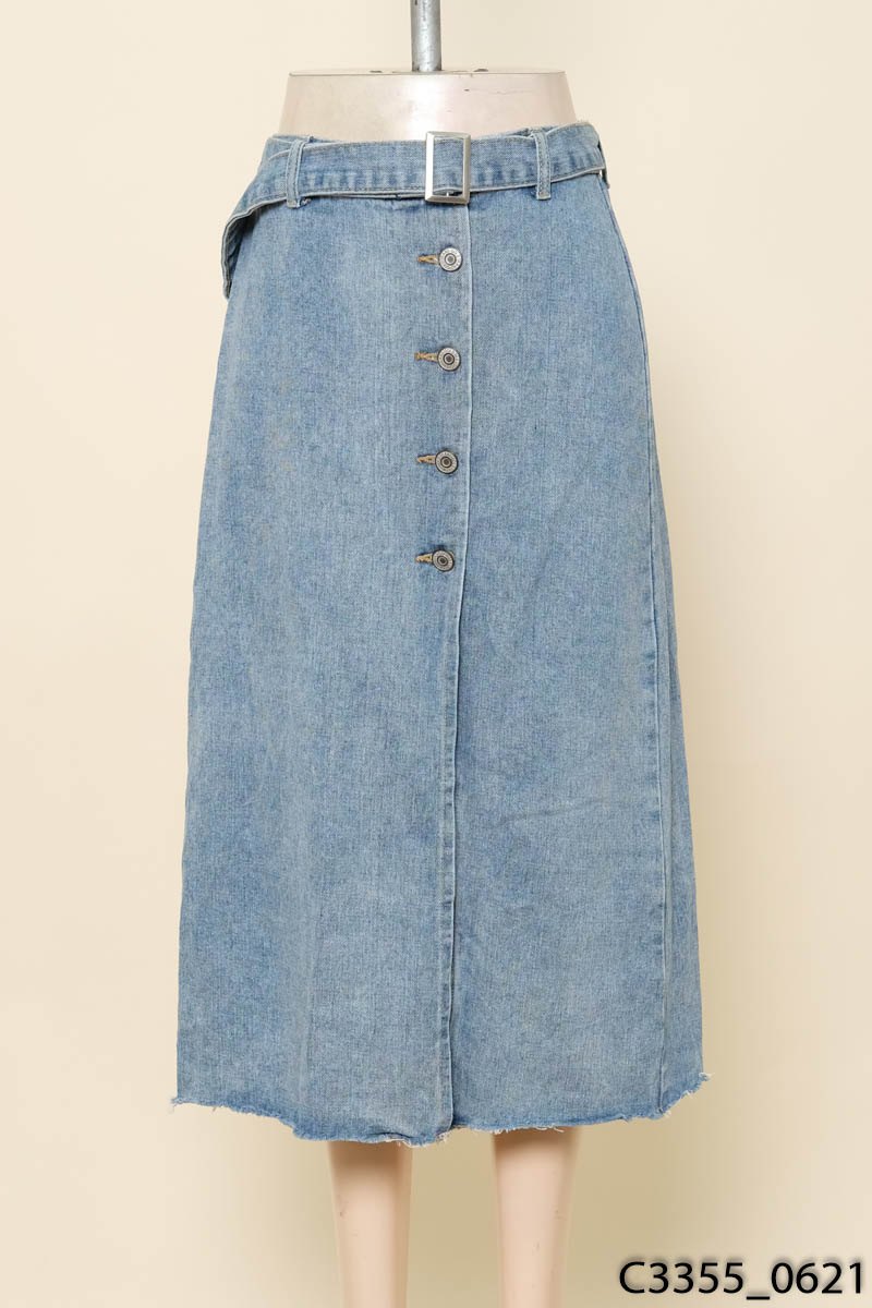 Chân váy jeans kèm đai
