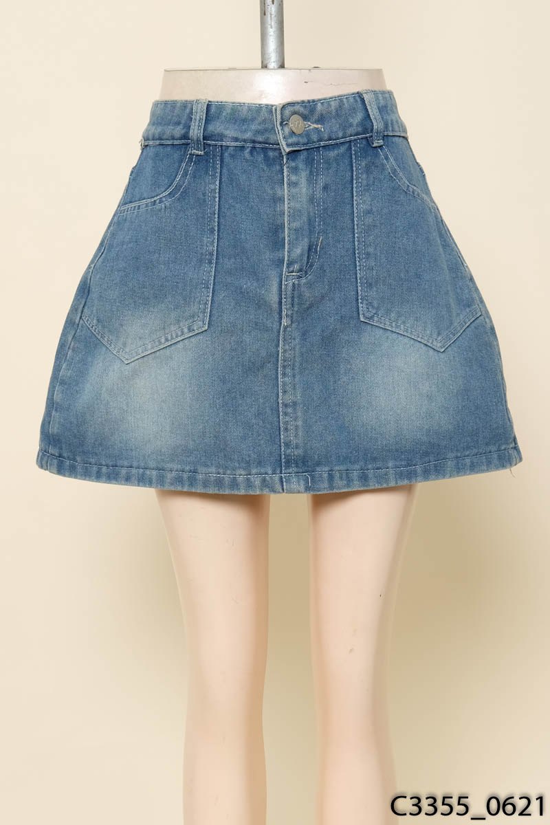 Chân váy jeans túi trước