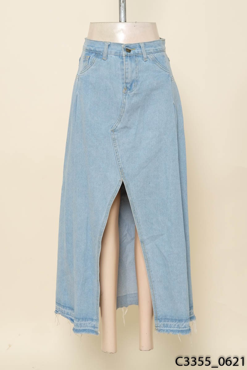 Chân váy jeans xẻ tà