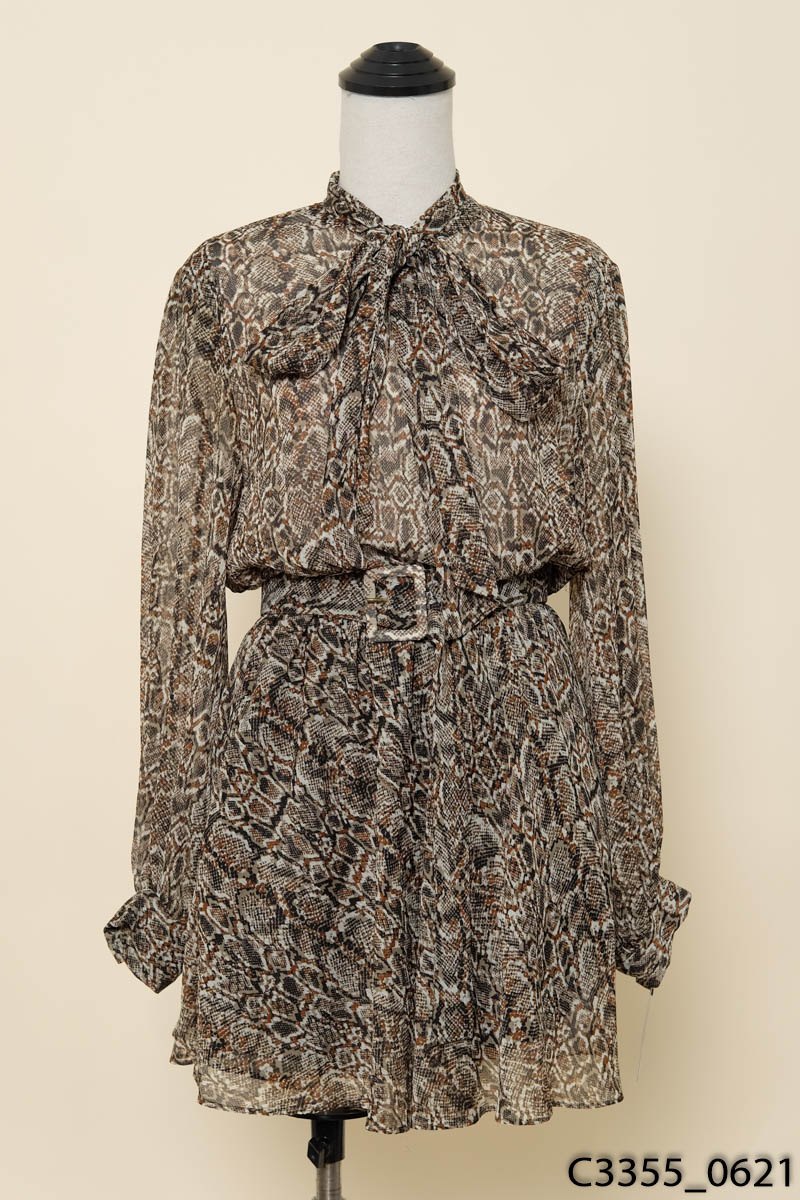Đầm nâu họa tiết Zara