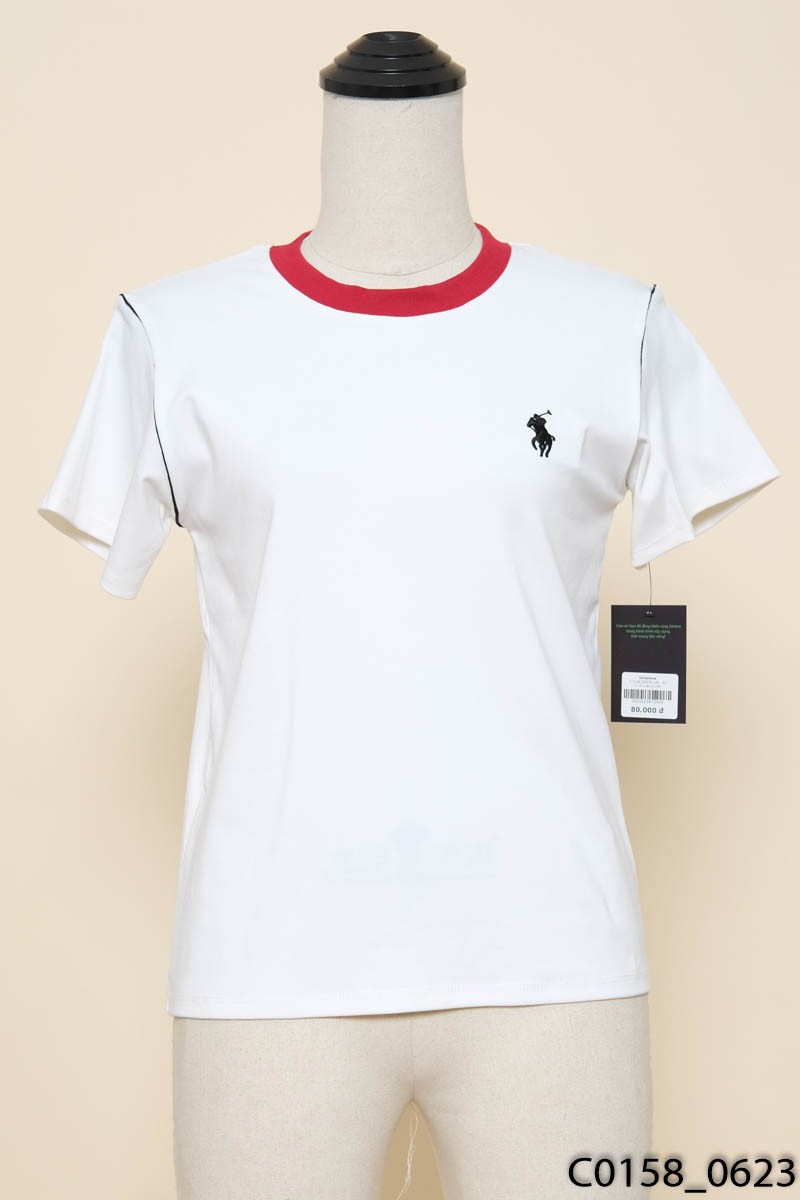 Áo thun trắng viền đỏ New Tags