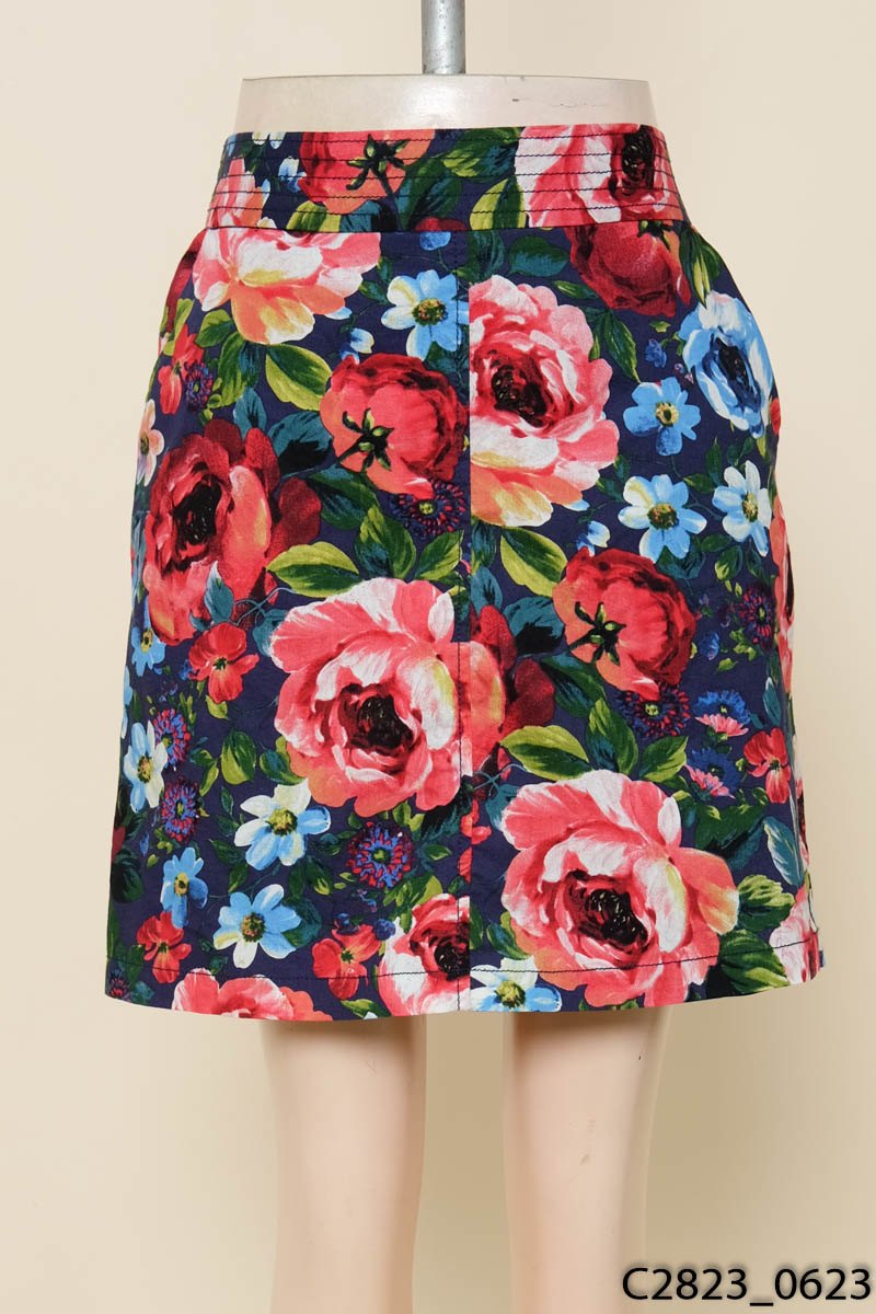 Chân váy hoa đỏ xanh Adore Dress