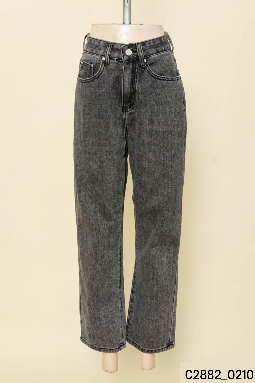 Quần jeans ghi ống rộng