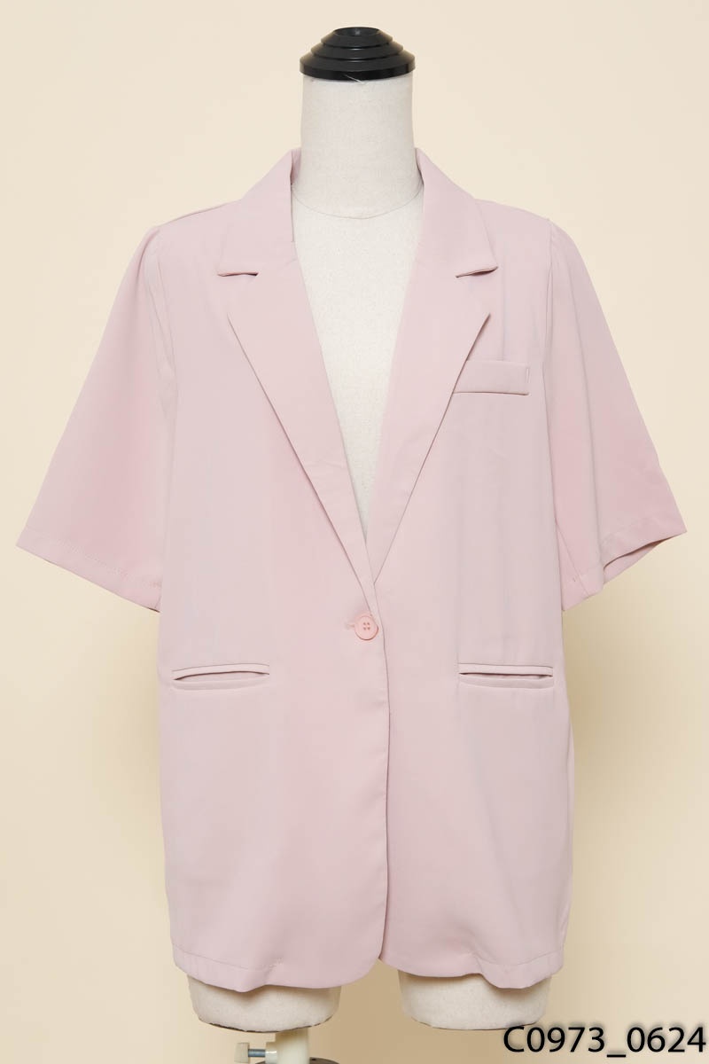 BOILING- Áo blazer hồng nhạt