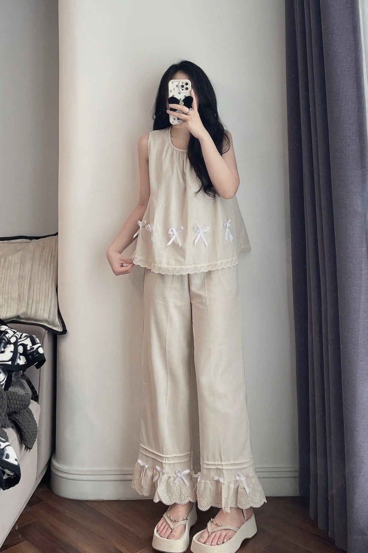 Set áo + quần be nơ