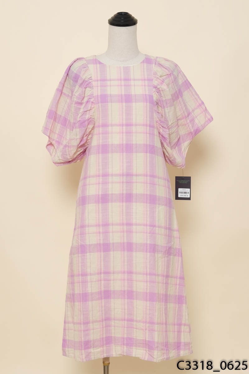Đầm tím caro New Tags
