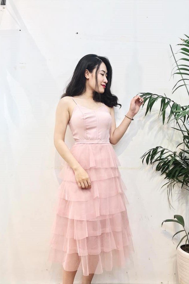 Đầm hồng phối lưới