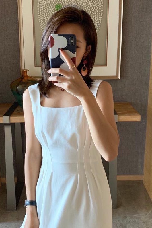 Đầm 2 dây trắng