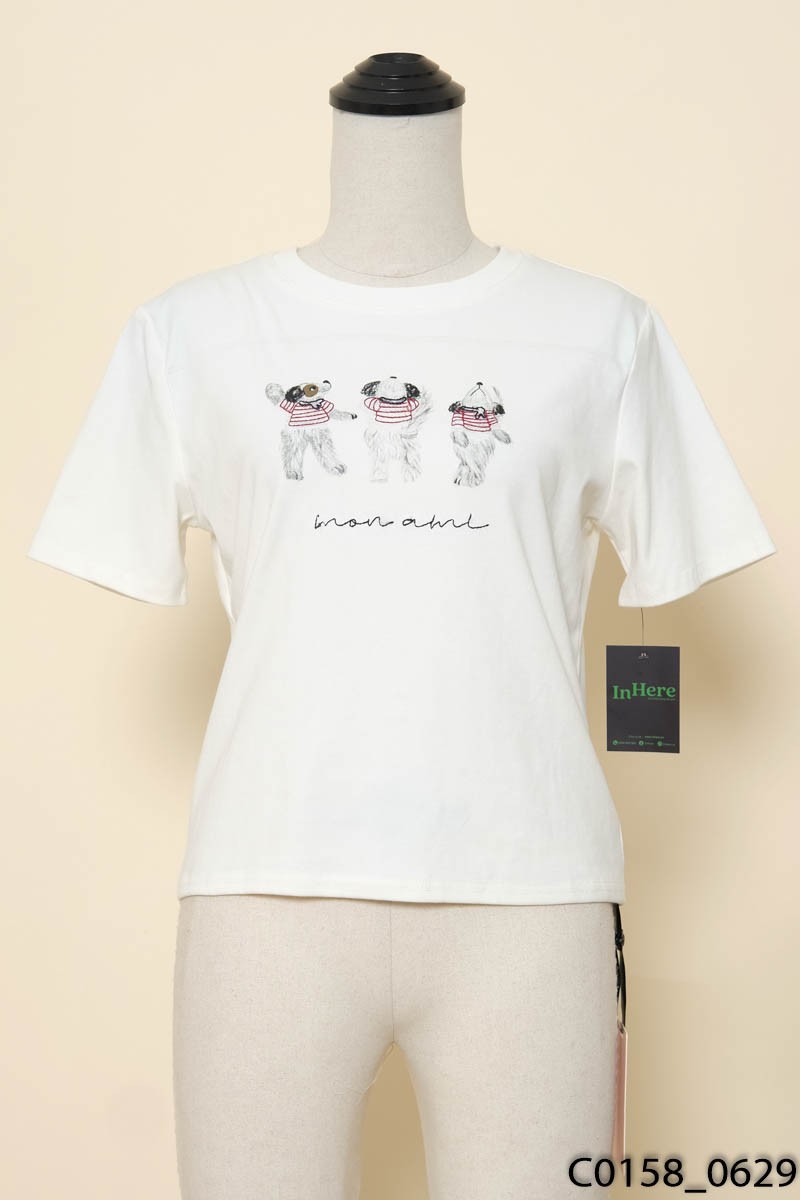Áo trắng in hình New Tags