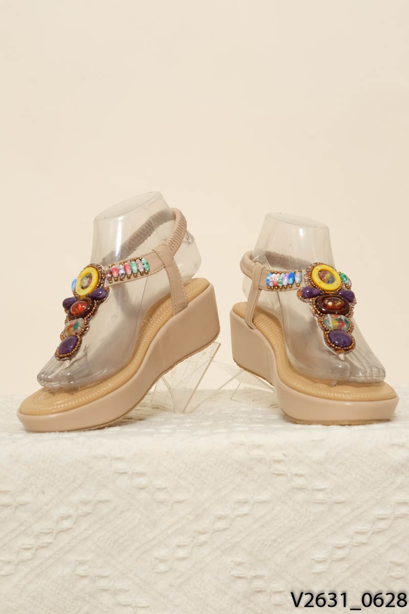 SIKETU- Sandal nâu đá màu /FULLBOX, NEW