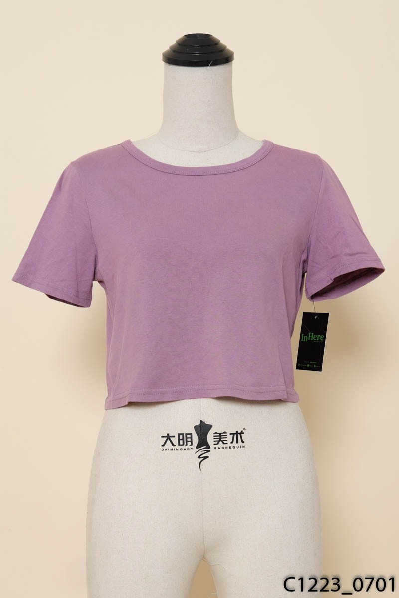 Áo tím cộc tay
