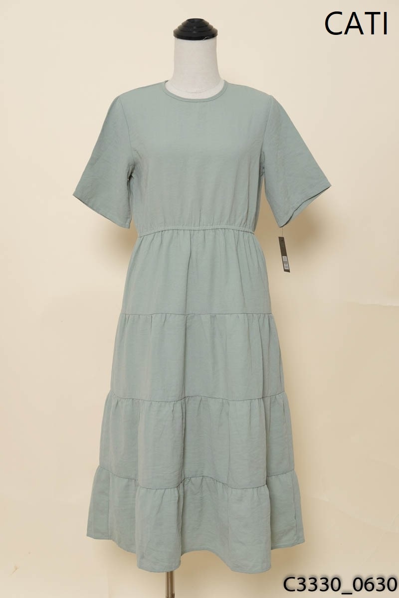 CATI CLOTHING - Đầm xanh cộc tay New Tags