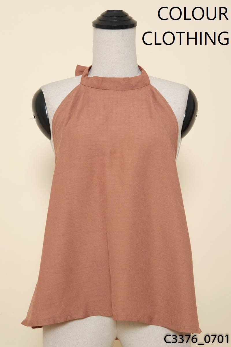 COLOUR CLOTHING - Áo nâu cổ yếm