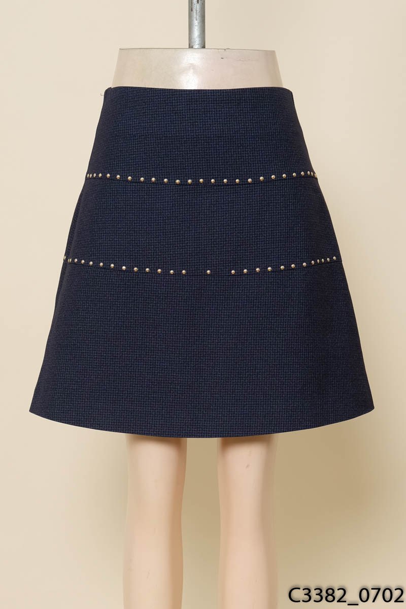 Chân váy xanh khóa zip Ivy Moda