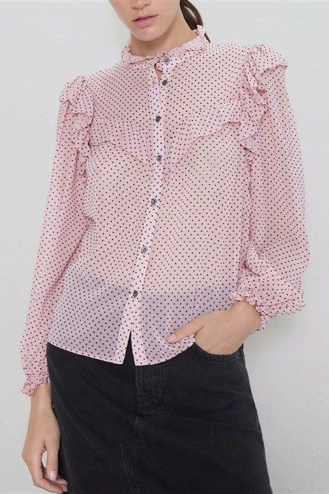 Áo hồng chấm bi Zara
