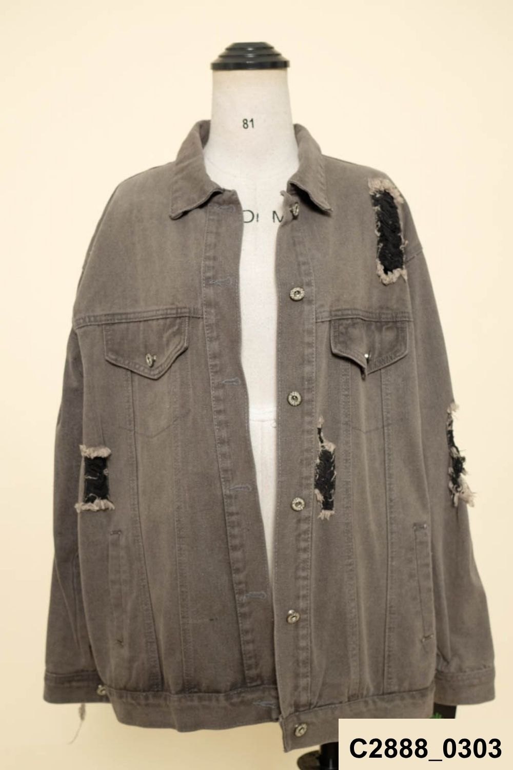 Áo khoác jeans ghi