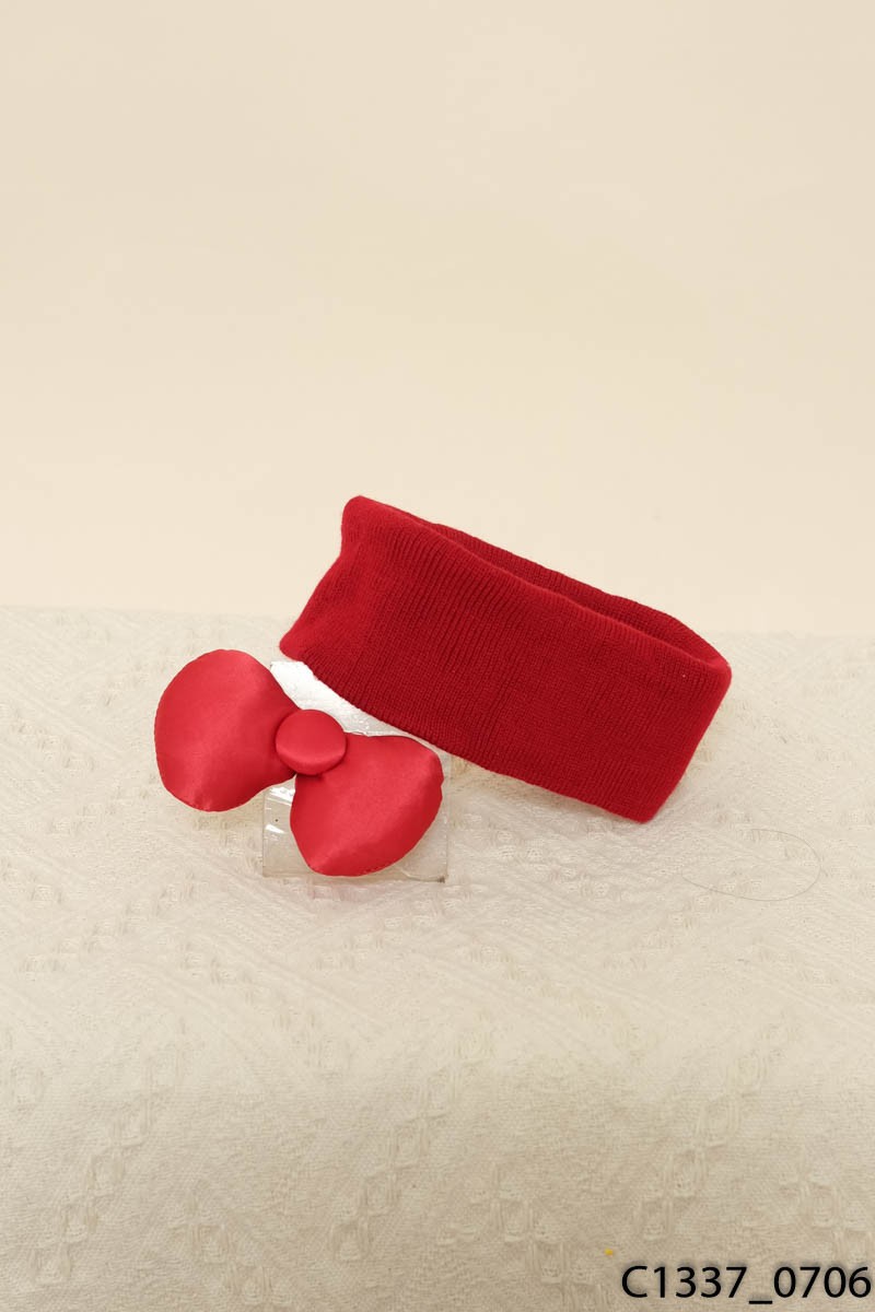 Set đỏ băng đô + kẹp nơ đỏ