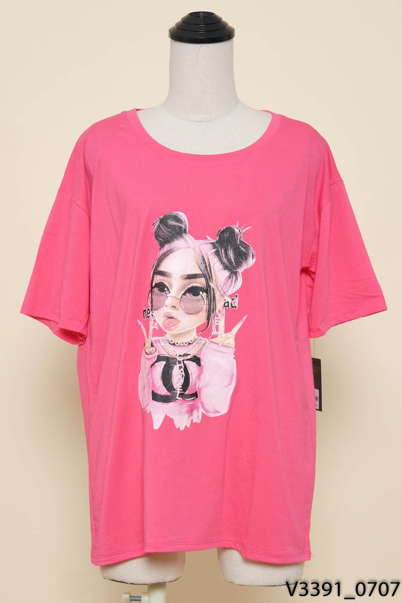Áo hồng hình cô gái New Tags