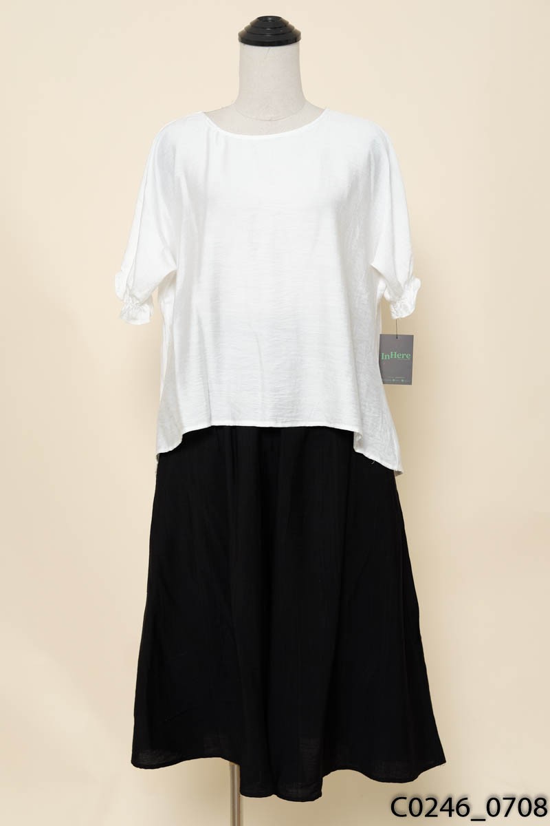 Set áo trắng + quần đen
