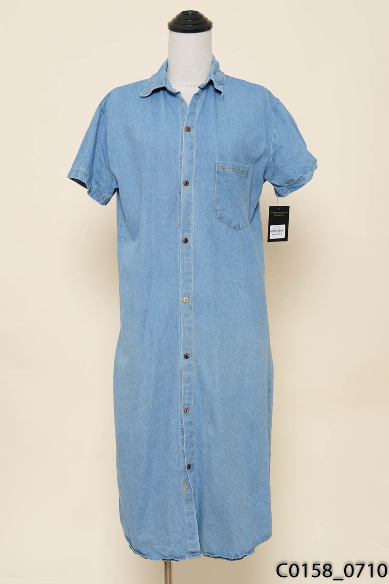 Đầm suông jeans xanh
