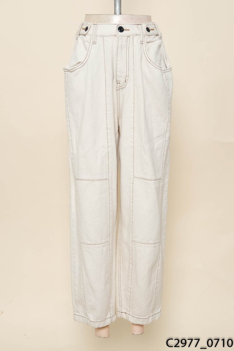 Quần jeans be chỉ nâu